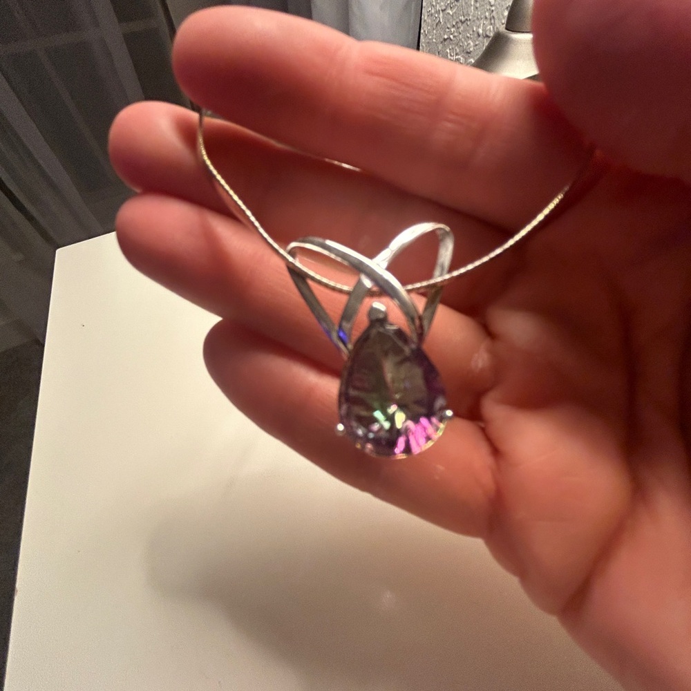 Mystic topaz necklace. Never worn.